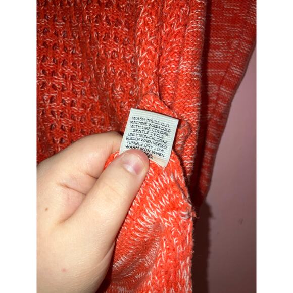 Stylus orange and white open knit crewneck sweater size medium - Picture 5 of 6